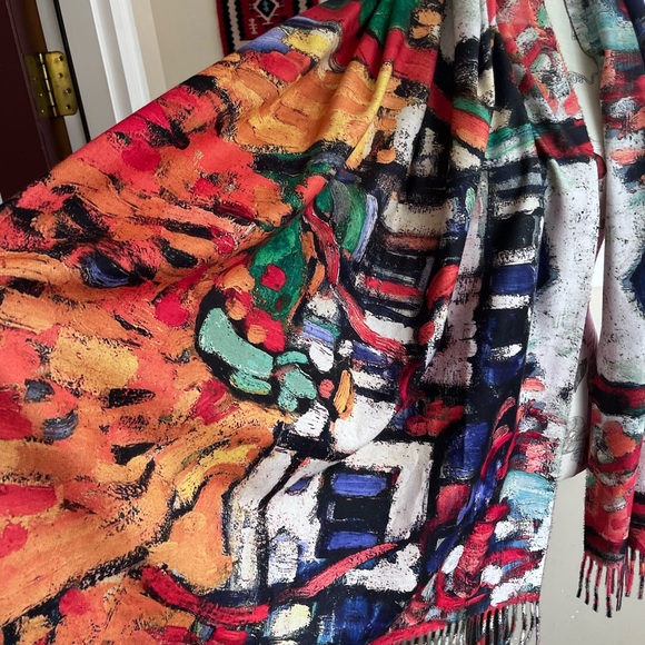 Colorful Abstract Patterned Scarf - Picture 2 of 3